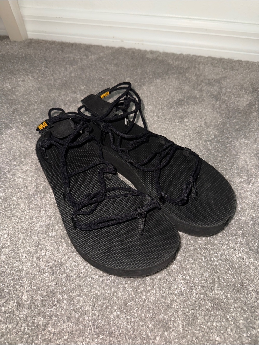 Teva Black Infinity Platform Sandals Size 8